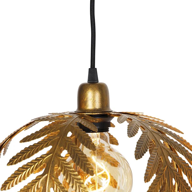 Wisząca lampa vintage złota owalna 3-światłowa - Botanica Rustykalny / Vintage Oswietlenie wewnetrzne