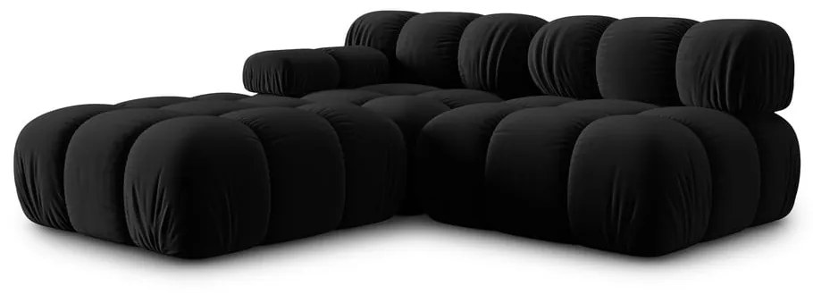 Czarna aksamitna sofa 282 cm Bellis – Micadoni Home