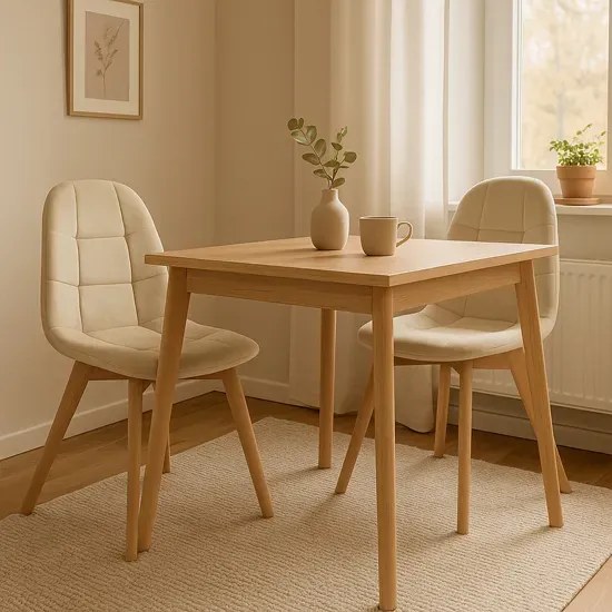 Beżowe pikowane krzesło drewniane welurowe kontenerek W0-D18