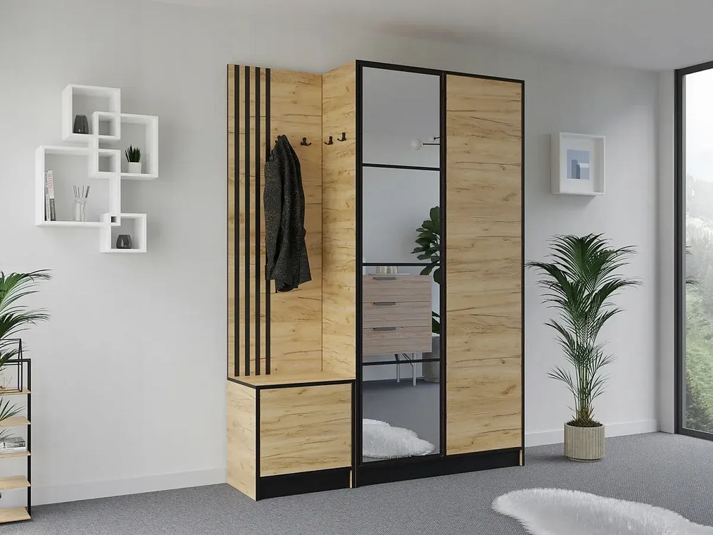 Garderoba EDEN 13 Dąb Craft Złoty