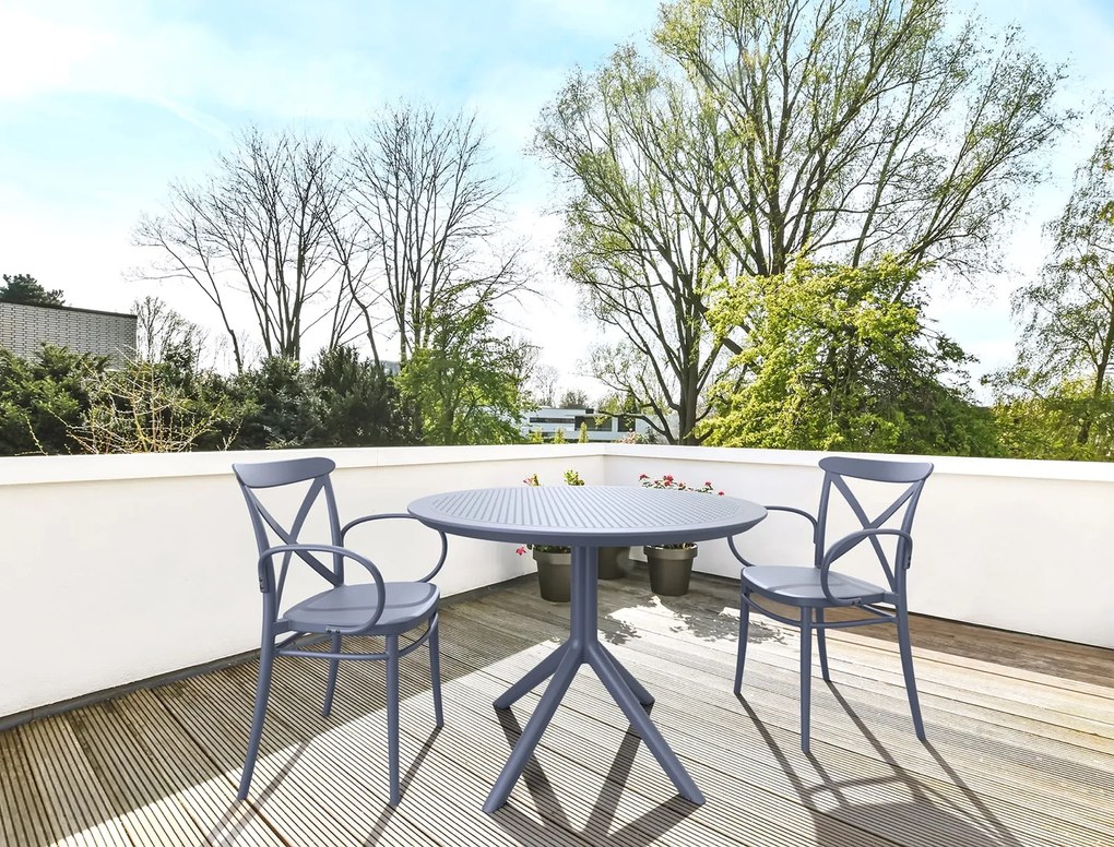 Okrągły stół do kawiarni z tworzywa Sky Table fi 105