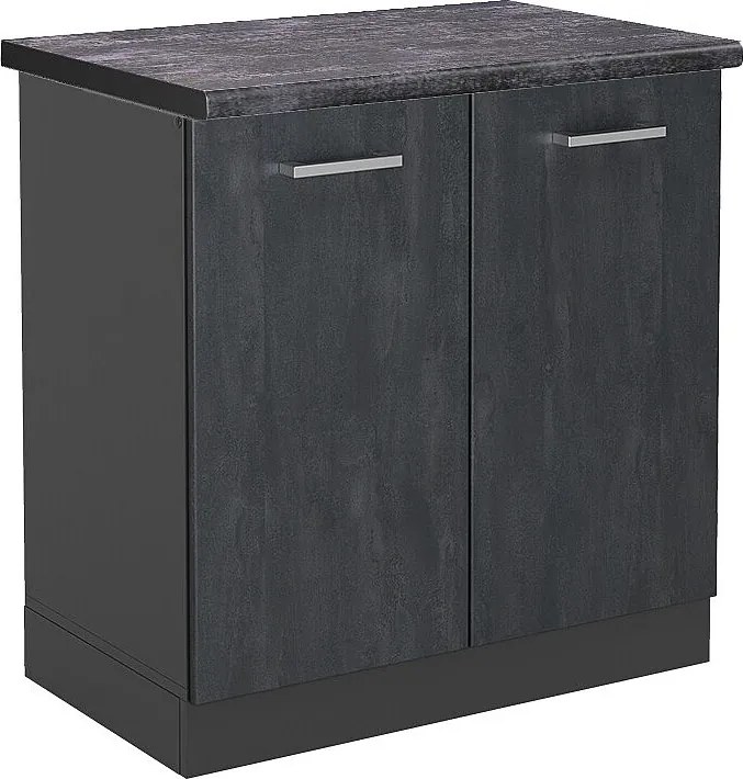 Szafka pod zlew czarny beton 80x60x81.6 r-line