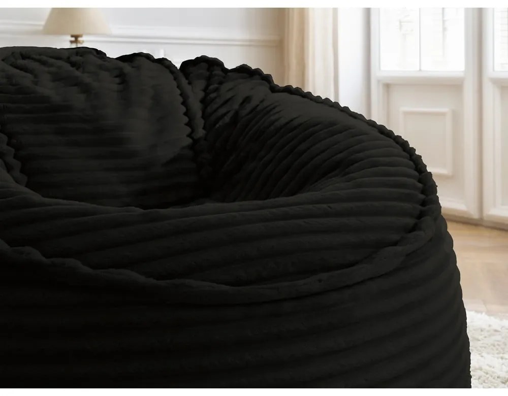 Czarny sztruksowy worek do siedzenia Socrate – Bobochic Paris