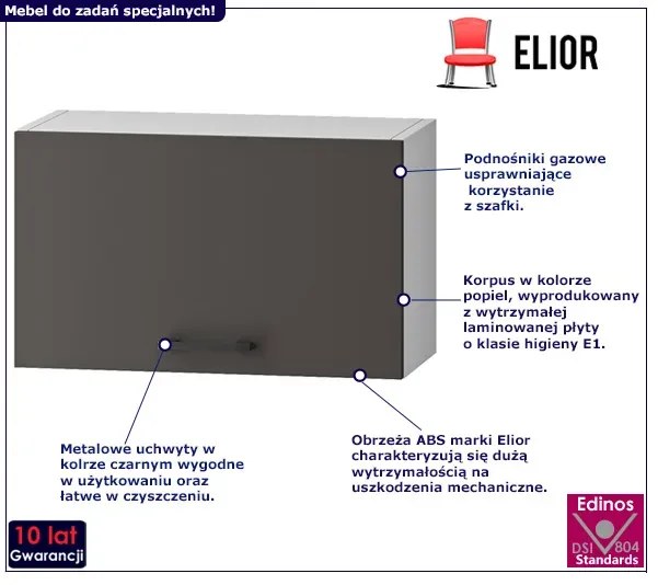 Szara szafka okapowa do kuchni Avium