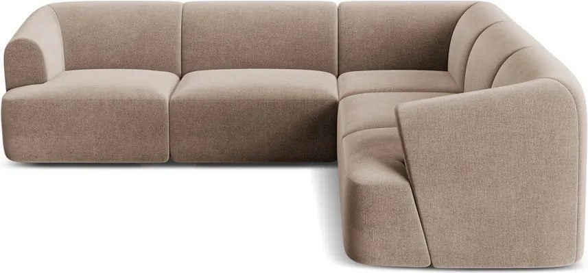 Jasnobrązowy aksamitny narożnik Campi – Cosmopolitan Design