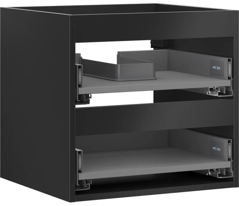 Mexen Box-A korpus szafki podumywalkowej 50 cm, 2 szuflady, czarny mat - 91AX0-0500-470-2-71