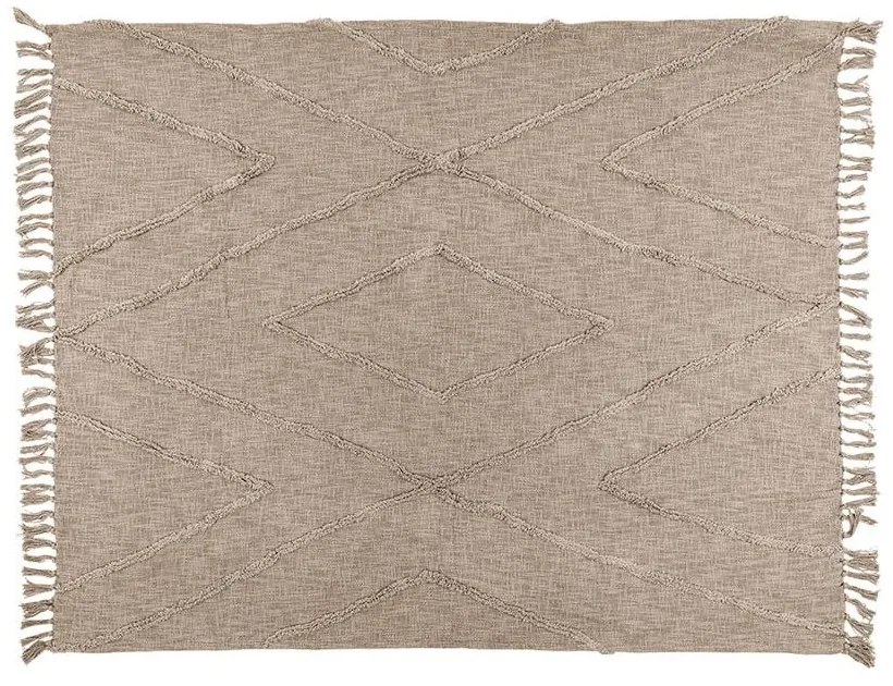 Jasnobrązowa bawełniana narzuta na łóżko dwuosobowe 250x260 cm Sahara – Tiseco Home Studio