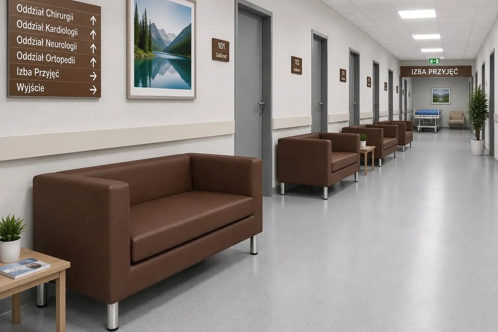 Sofa Monaco : Kolor nogi - Chrom, Kolor tkaniny - EKO-SKÓRA - 3D, Typ tkaniny - Eko-skóra , Wysokość nogi - 15 cm