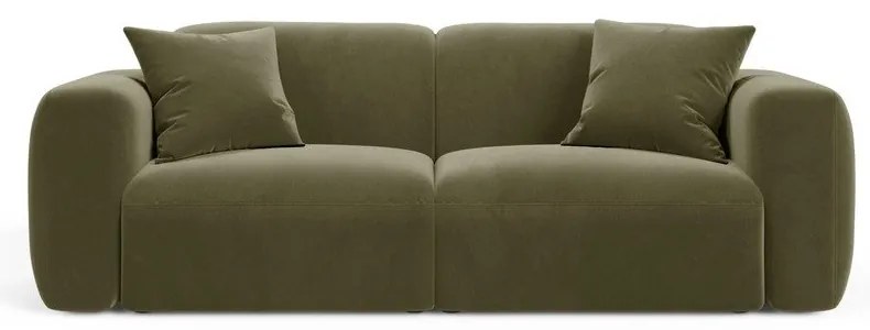 Aksamitna sofa w kolorze khaki 220 cm Strino – Cosmopolitan Design