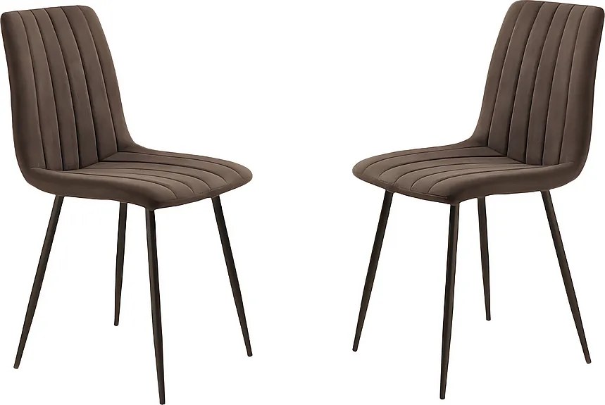 Zestaw 4 nowoczesnych sof w kolorze pranzo w tkaninie brązowej "Palmer" imbottite cm 45x54 88h