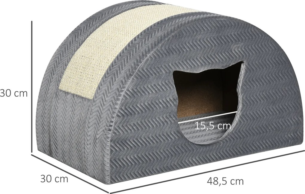 2 Jaskinia dla kota z deską do drapania i legowiskiem Domek sizalowy dla kotów z miejscem do odpoczynku i zabawy | Aosom PL