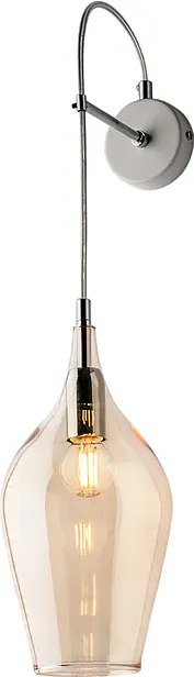 Kinkiet Ares Iron z bursztynowym szkłem Pyrex 1 światło .14 P.21 BL273-AP1-AM