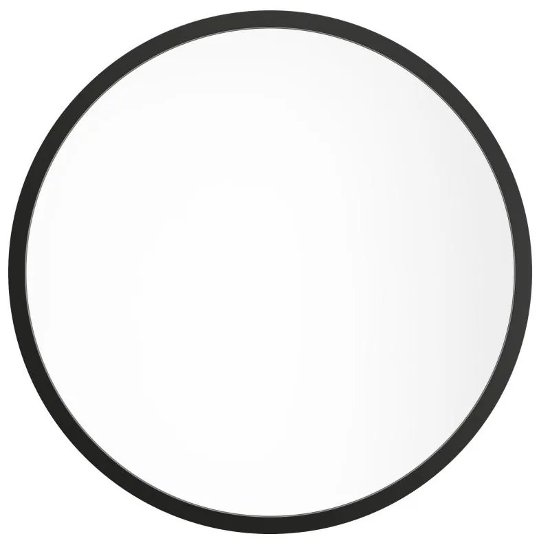 Lustro okrągłe ścienne dużych rozmiarów z drewna paulowni - śr. 150 cm - Czarny - ZANG