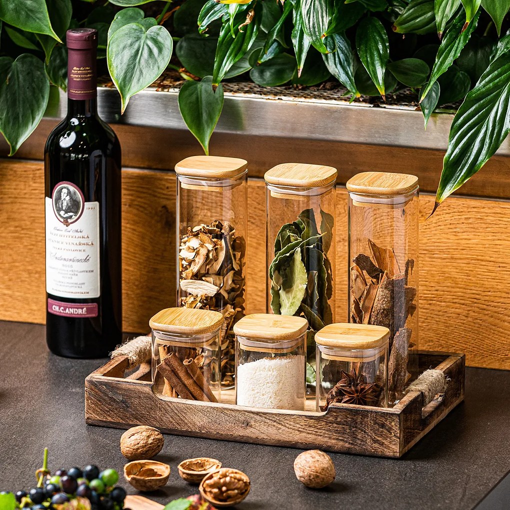 4Home Szklany pojemnik do żywności z wiekiem Bamboo, 170 ml, 170 ml