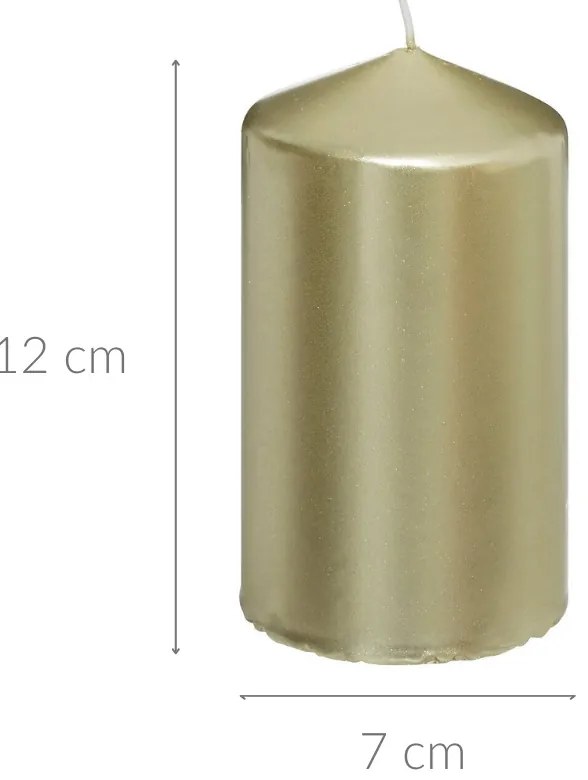 Świeca walec, błyszcząca, 12 cm