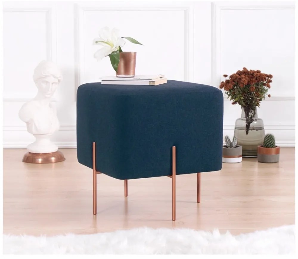Ciemnoniebieski puf Copper – Artie
