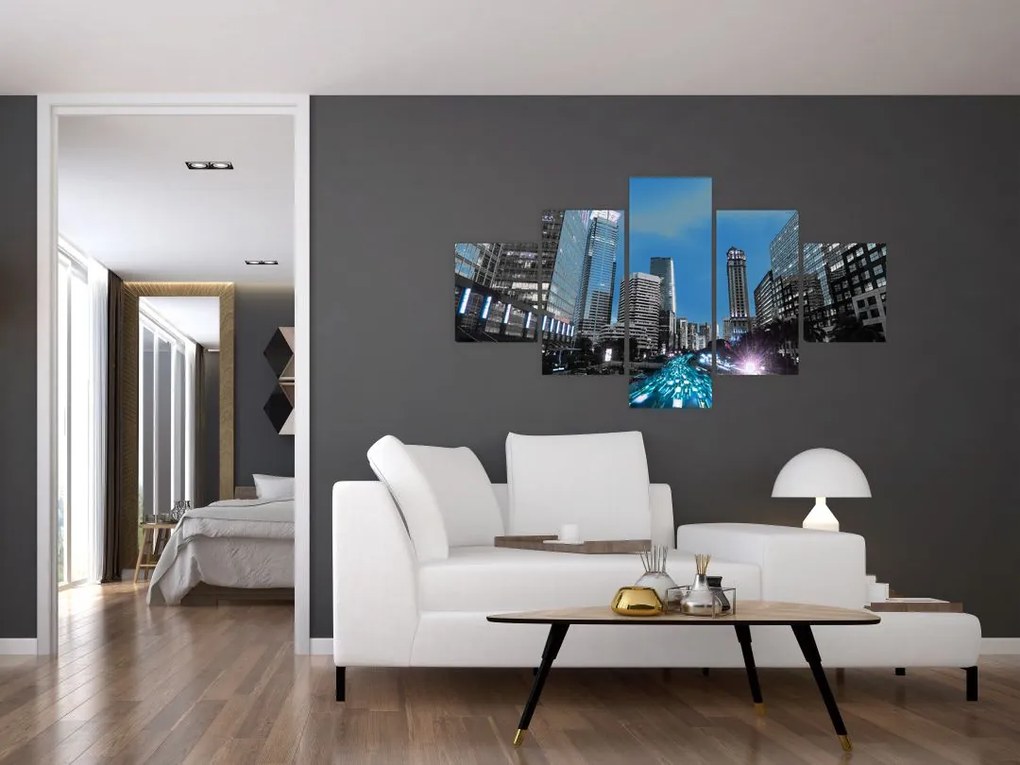 Obraz miasta nocą (125x70 cm)