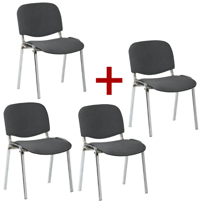 Krzesło konferencyjne VIVA chrom 3+1 GRATIS, szare