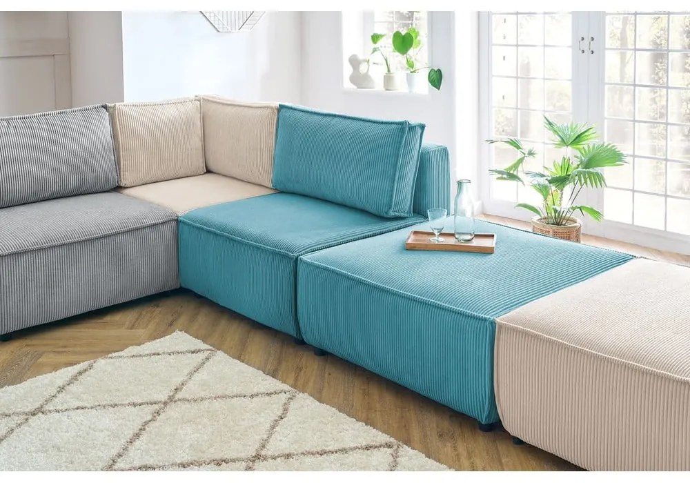 Sztruksowy narożnik (w kształcie litery U/strona zmienna) Nihad modular – Bobochic Paris
