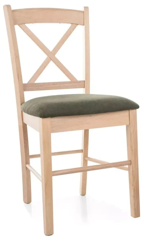 Krzesło drewniane CD-56 z poduszką naturalny dąb / zielony SIGNAL