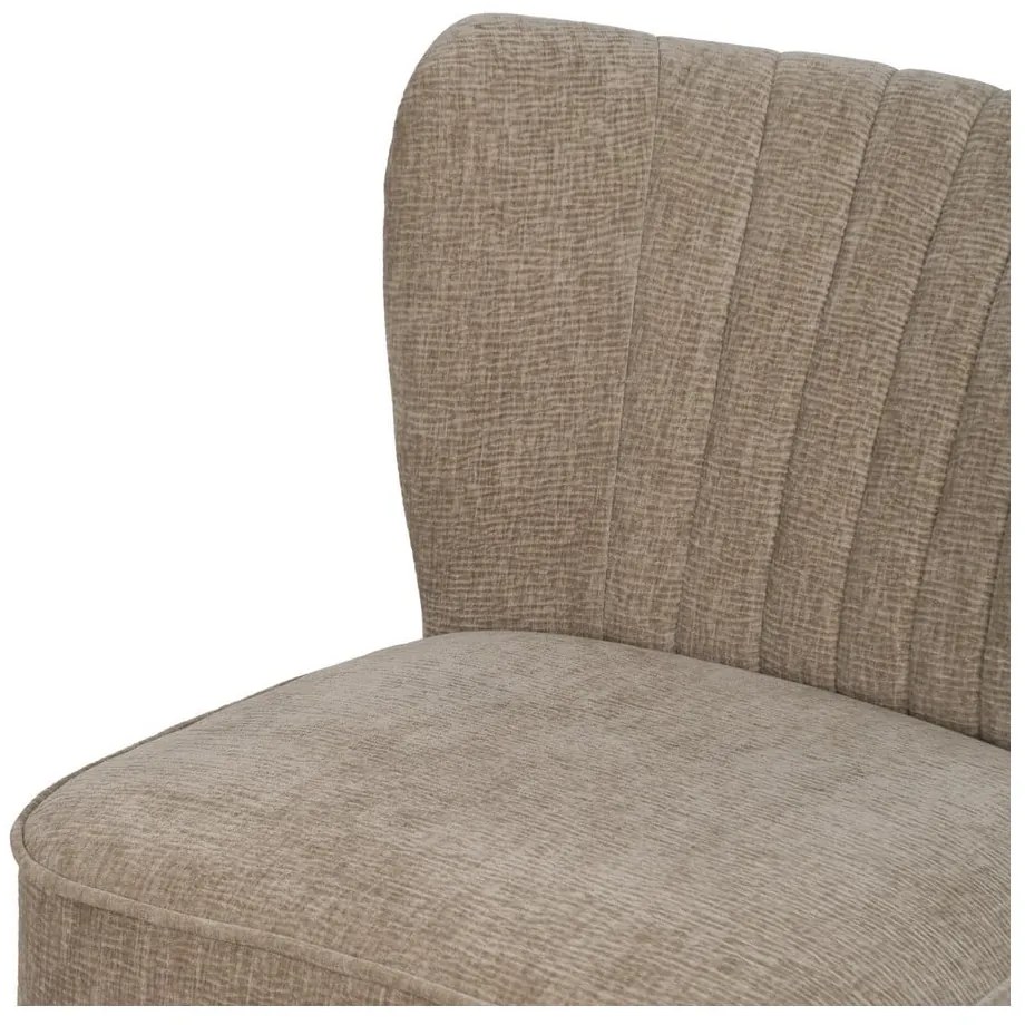 Beżowy fotel z tkaniny szenilowej Glam – Ixia