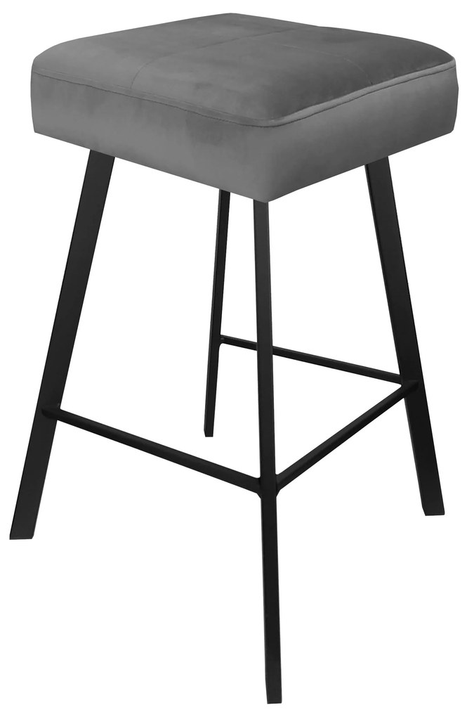 Hoker MAX krzesło barowe tkanina Welur podstawa metalowa