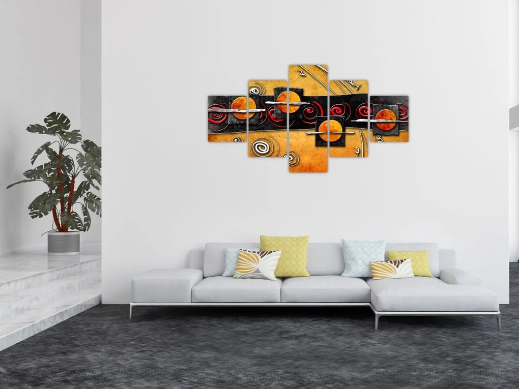 Abstrakcyjny obraz - Planety (125x70 cm)