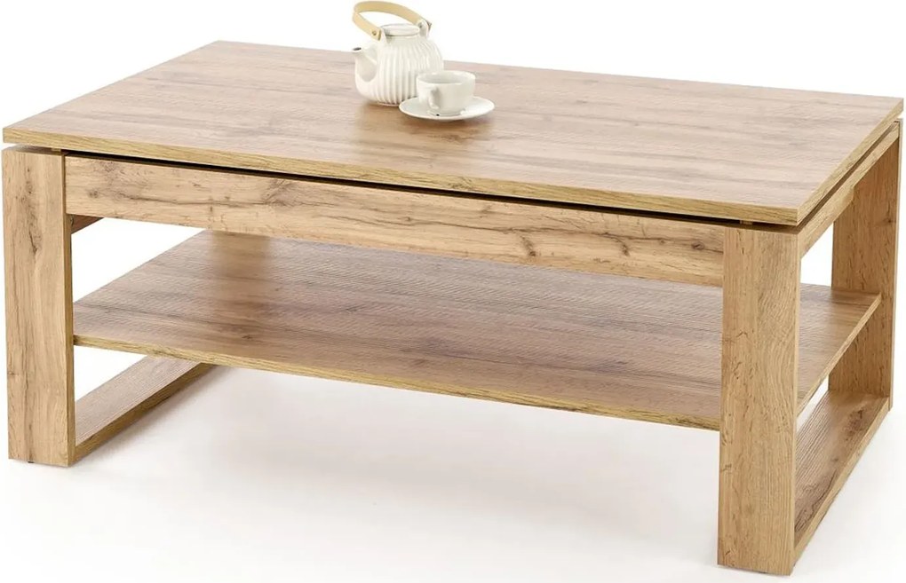 Ława prostokątna z podnoszonym blatem dąb artisan G1-K61
