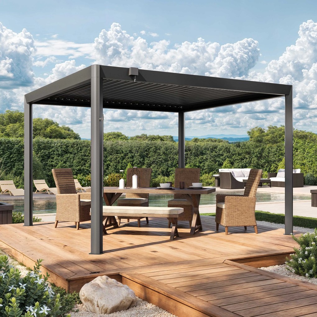 PRIMEYARD 3,5x3,5m Pergola Premium, lamelowa, antracyt - (GFPV01121)