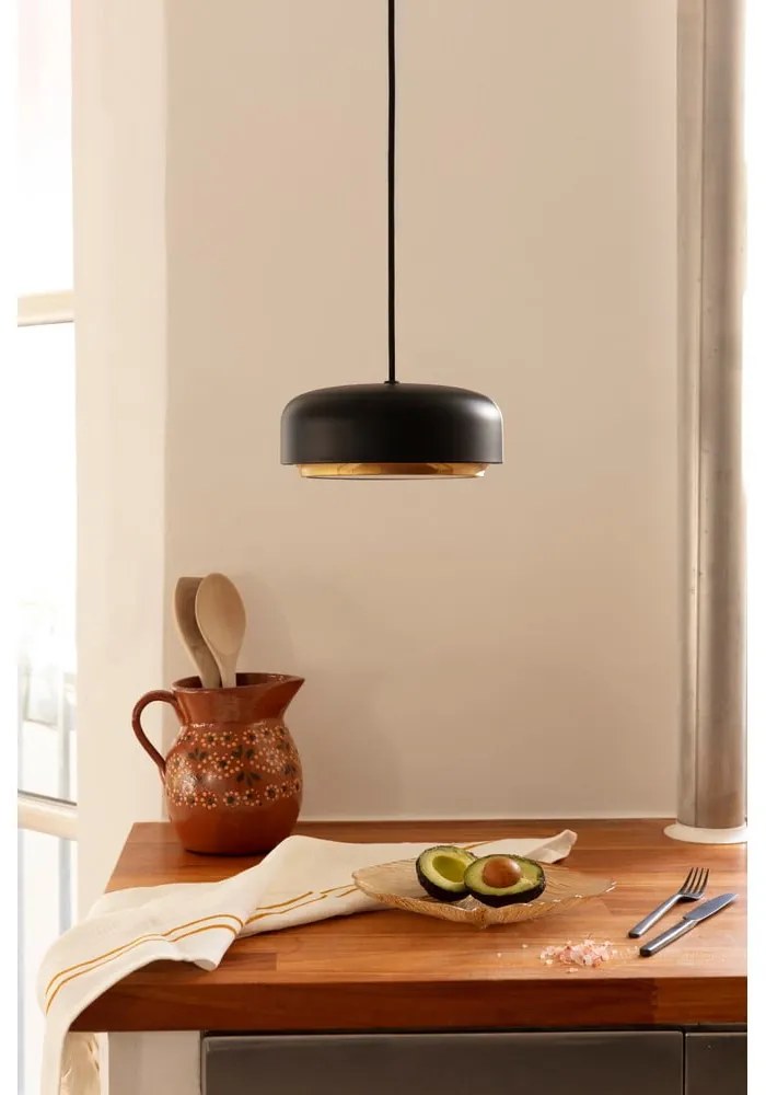 Czarna lampa wisząca LED z metalowym kloszem ø 22 cm Hazel mini – UMAGE
