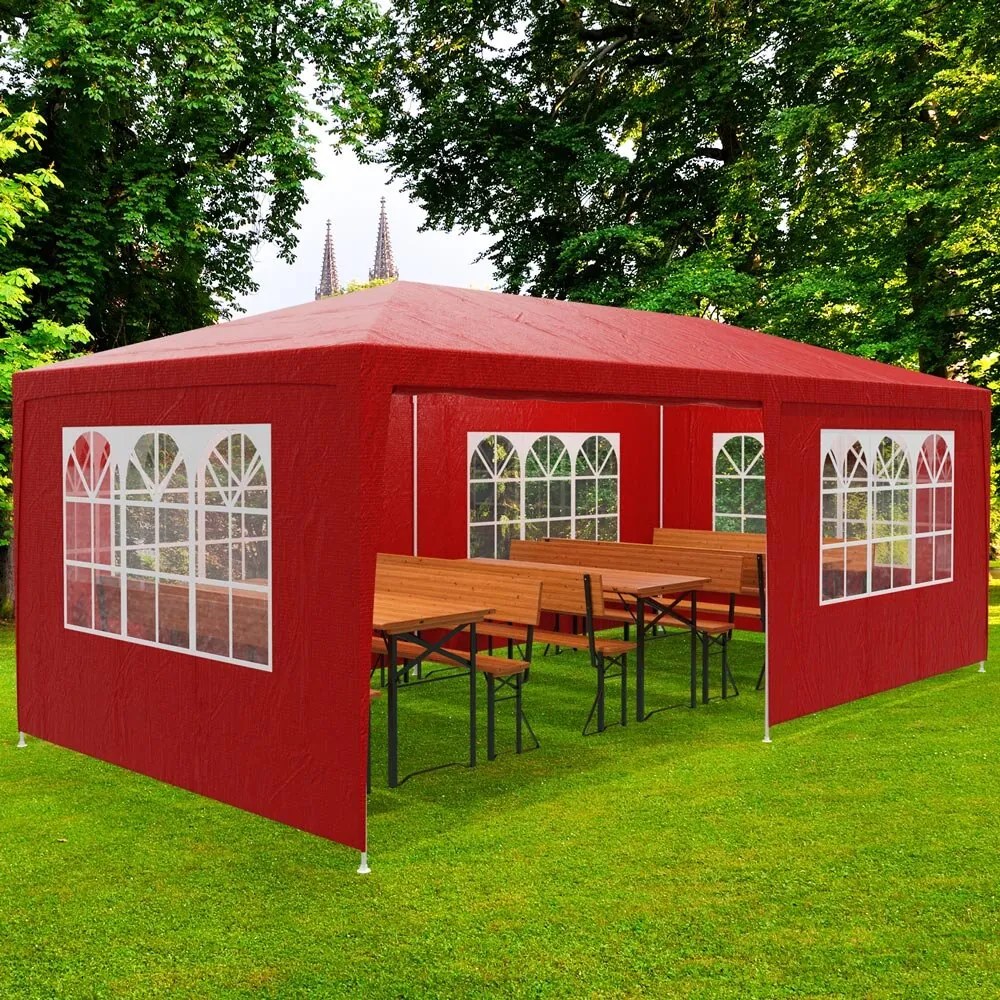 Namiot imprezowy NEAPOL, 3x6m, czerwona Jurhan