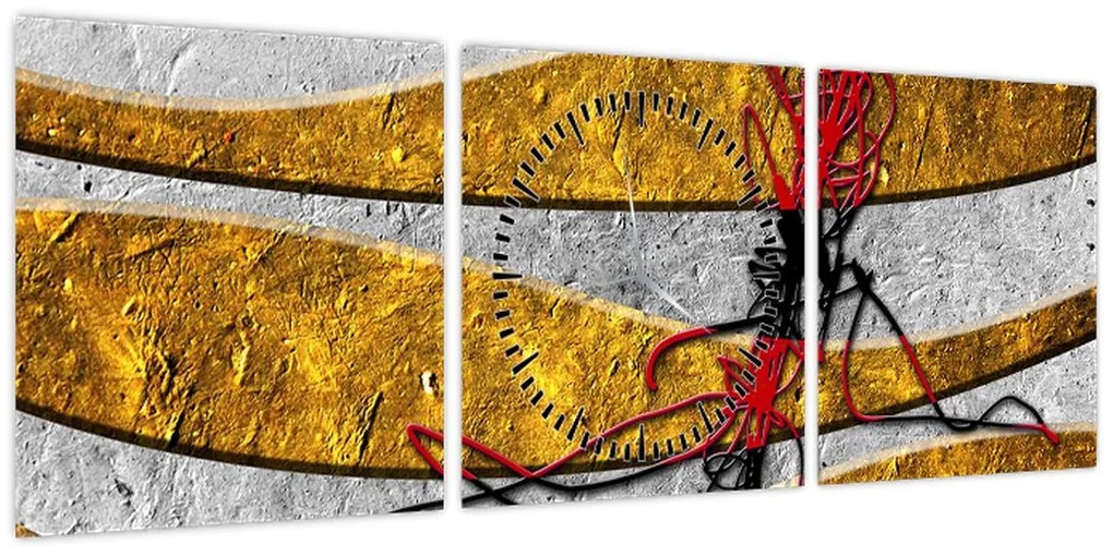 Abstrakcyjny obraz (z zegarem) (90x30 cm)