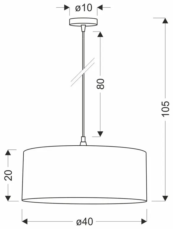 Szara wisząca lampa abażurowa - M097-Sontu