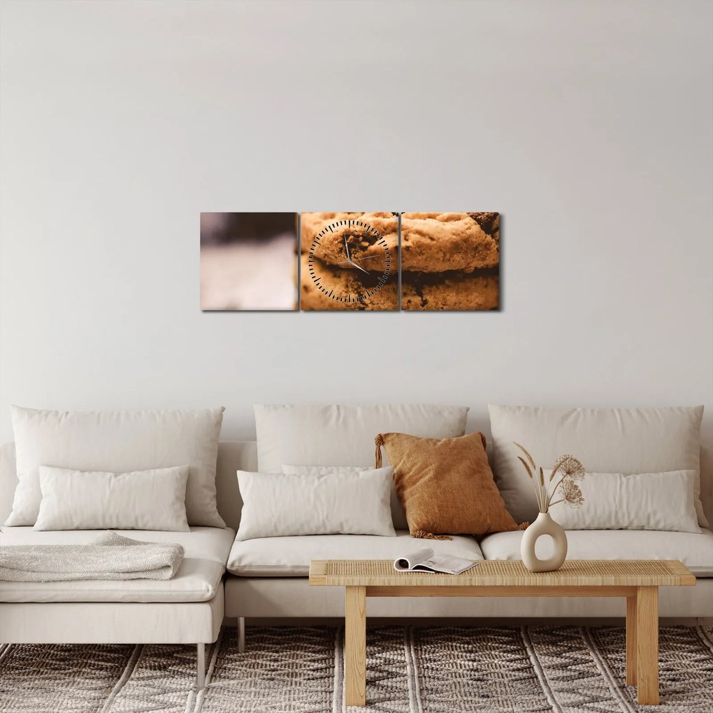 Obraz - Ciasteczka (z zegarem) (90x30 cm)