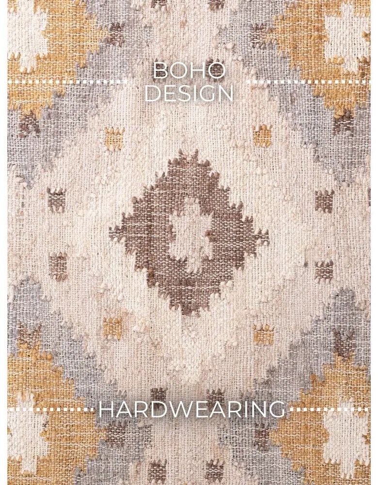 Kremowy dywan z juty tkany ręcznie 200x300 cm Roya Imani – Elle Decoration