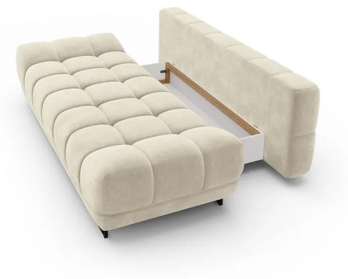 Beżowa 3-osobowa sofa rozkładana z aksamitnym obiciem Windsor &amp; Co Sofas Cirrus