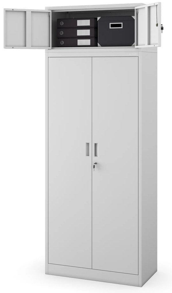 Szafa biurowa na dokumenty z 4 półkami szara, 1750x800x400 mm: JAN Compact