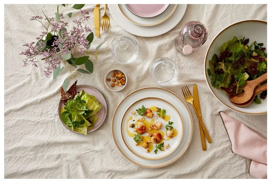 Różowy/szary kamionkowy talerz deserowy ø 17 cm Gastro Grey/Light Pink – Bitz