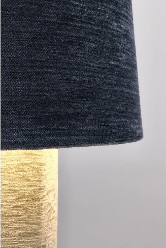 Niebieska metalowa lampa stołowa z tekstylnym kloszem (wysokość 50 cm) Demra – Bizzotto