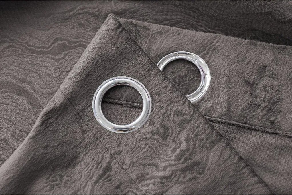 Zasłona zaciemniająca DUNES VELVET 140x250 cm, ciemnoszara Zawieszanie: Taśma z wiązaniami