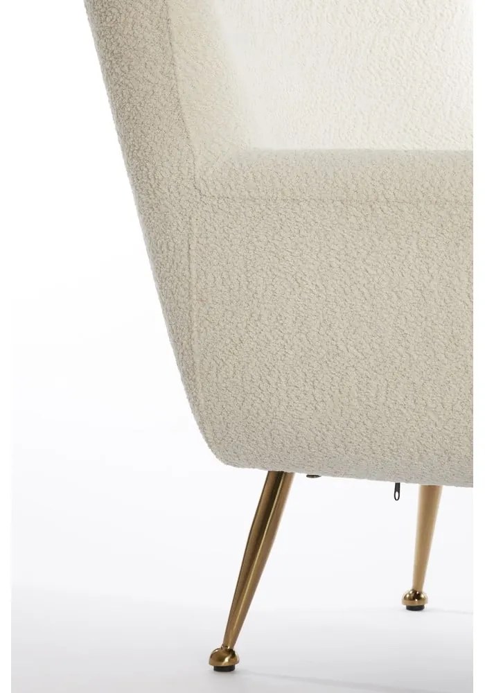 Kremowy fotel z materiału bouclé Vinstra – Light &amp; Living