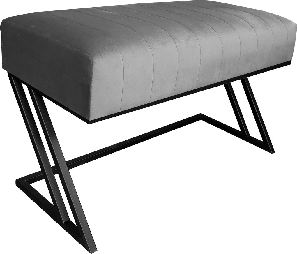 Ławka ZETA tkanina Welur loft ławka metal : Kolor Stelaża - Czarny , Kolor tkaniny - VELVET - MG17, Typ tkaniny - Velvet