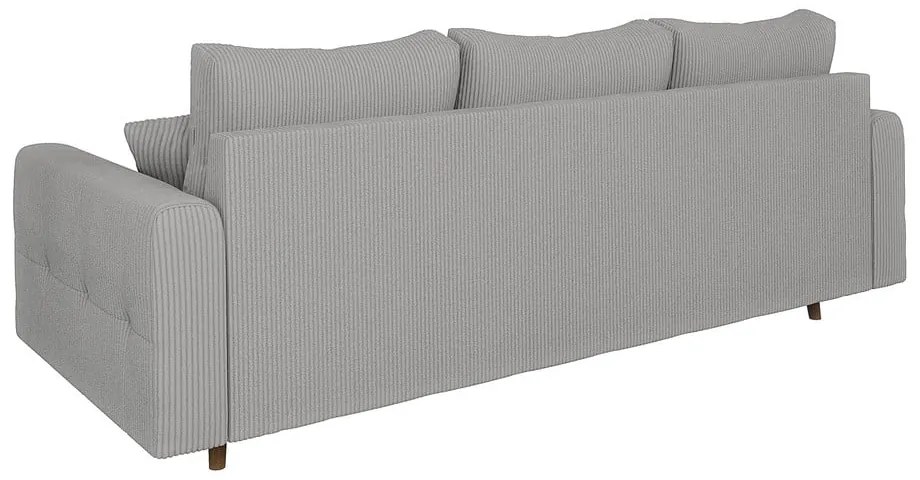 Jasnoszara sztruksowa sofa 210 cm Ariella – Ropez