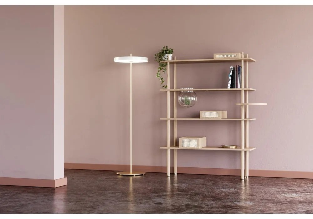 Biała lampa stojąca LED ze ściemniaczem i metalowym kloszem (wysokość 151 cm) Asteria Floor – UMAGE