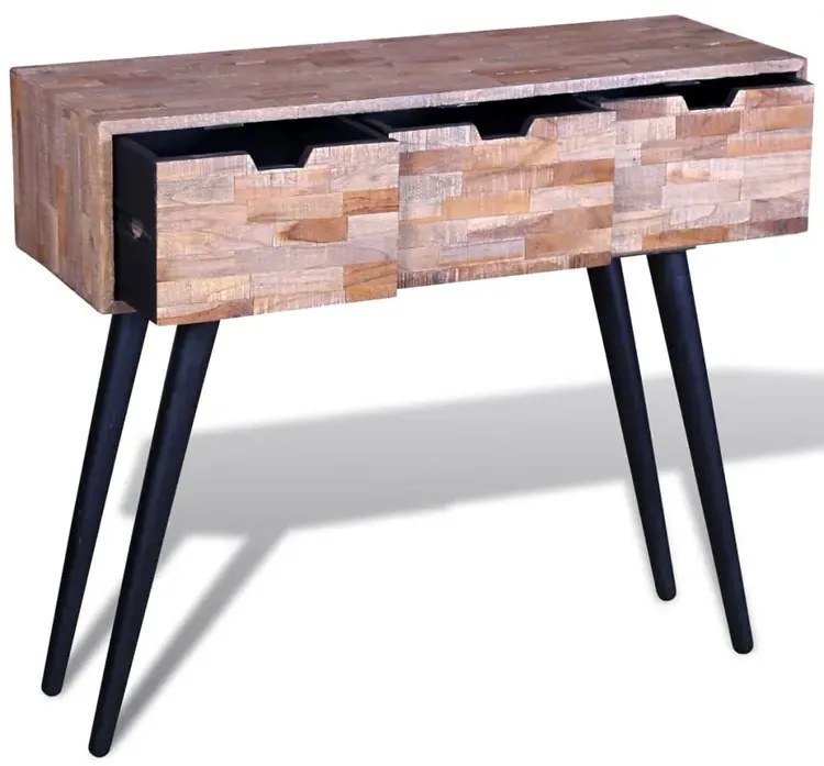 Drewniana konsola z trzema szufladami S0-K28