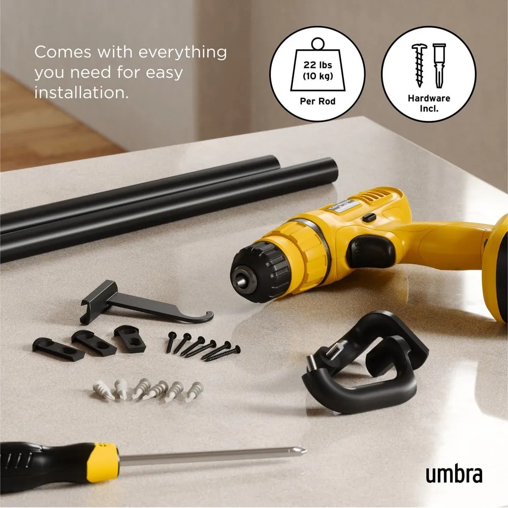 Stalowy regulowany karnisz 76 - 213 cm Twilight – Umbra