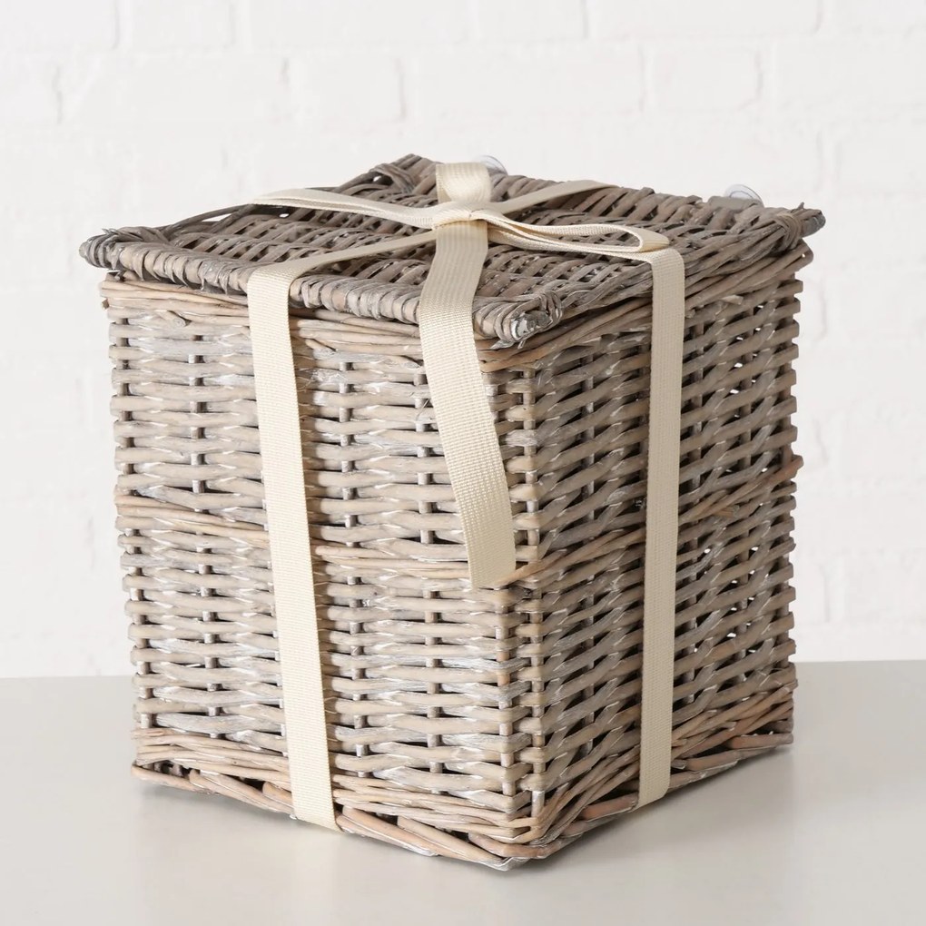 Kosze wiklinowe zamykane TANGO, 3 sztuki