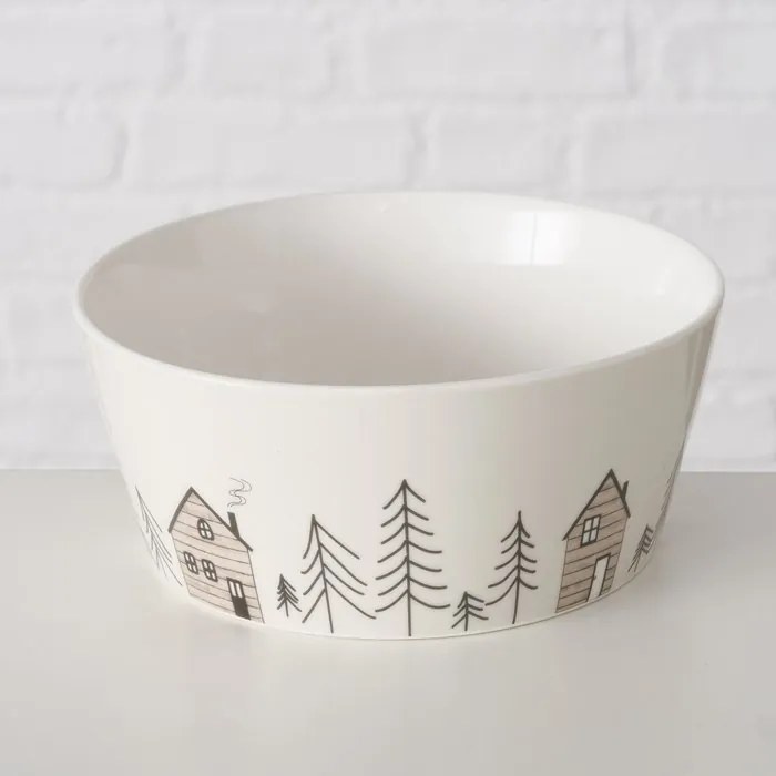 Miseczka z zimowym motywem choinek HOMEWOOD, Ø15 cm