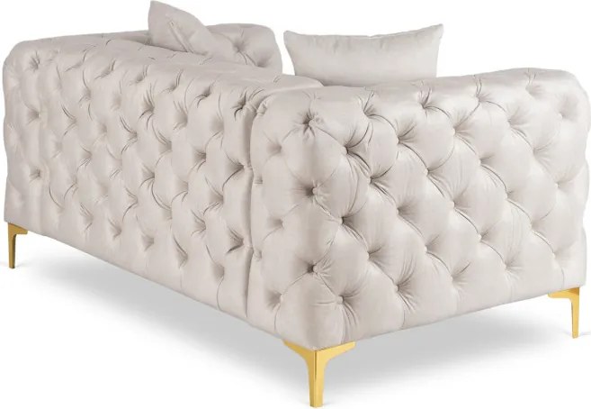 Sofa SORRENTO 2S Dwuosobowa Kremowa Welurowa Nowoczesna Glamour