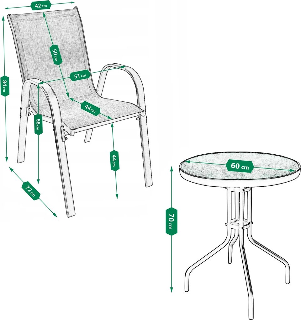 Beżowy zestaw ogrodowy 2 fotele i stolik A3-R75